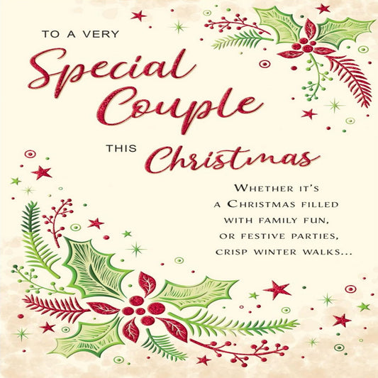 Classic Christmas Card for a Special Couple | Christmas Card  -   9  x  6 inches
