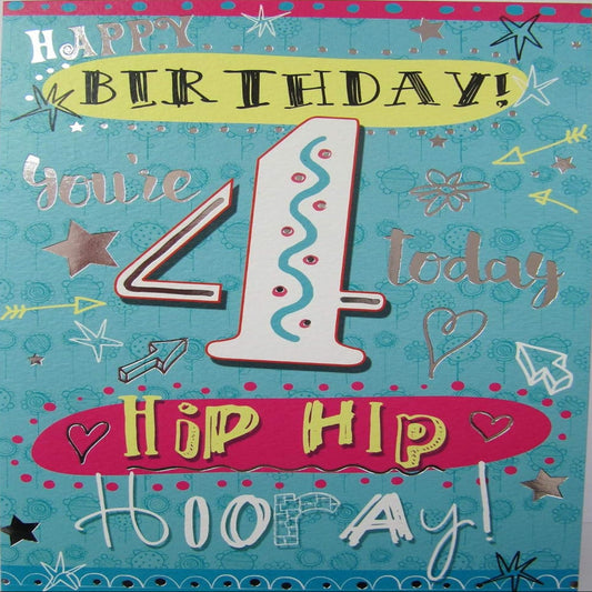 Colourful 4th Birthday Card   –   Happy Birthday You’re 4 Today