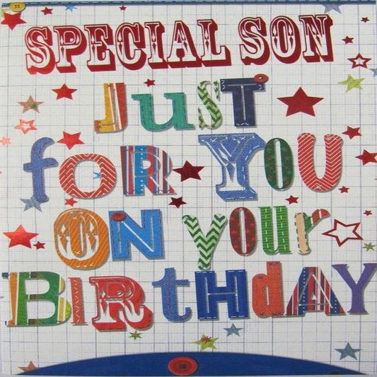 Colourful Special Son Birthday Card | Just for You