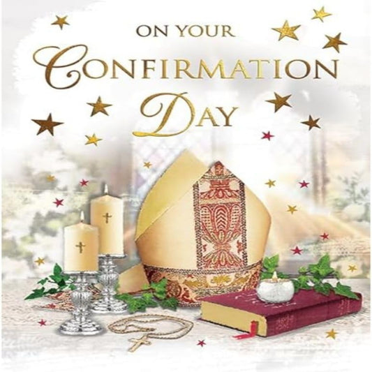 Confirmation Day Card   –    Mitre Design   -   Regal Publishing   -    8   x   6 inches