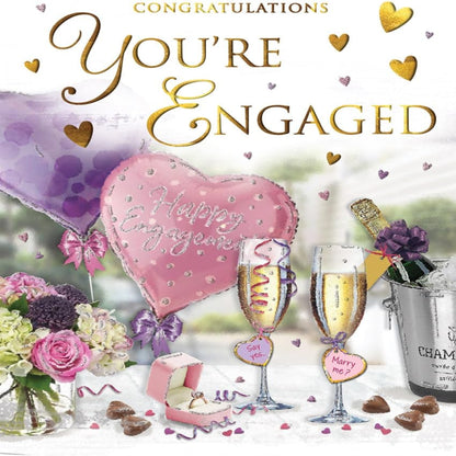 Congratulations You're Engaged Card | Bubbly Engagement Card   -    Regal Publishing    -   8 x 6 inches