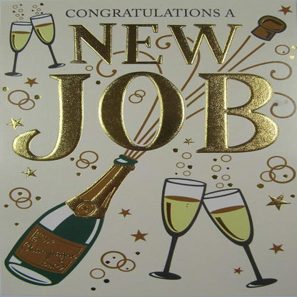 Congratulations on Your New Job Card | Colourful Embossed Greeting Card    -   7.5  x  5 inches