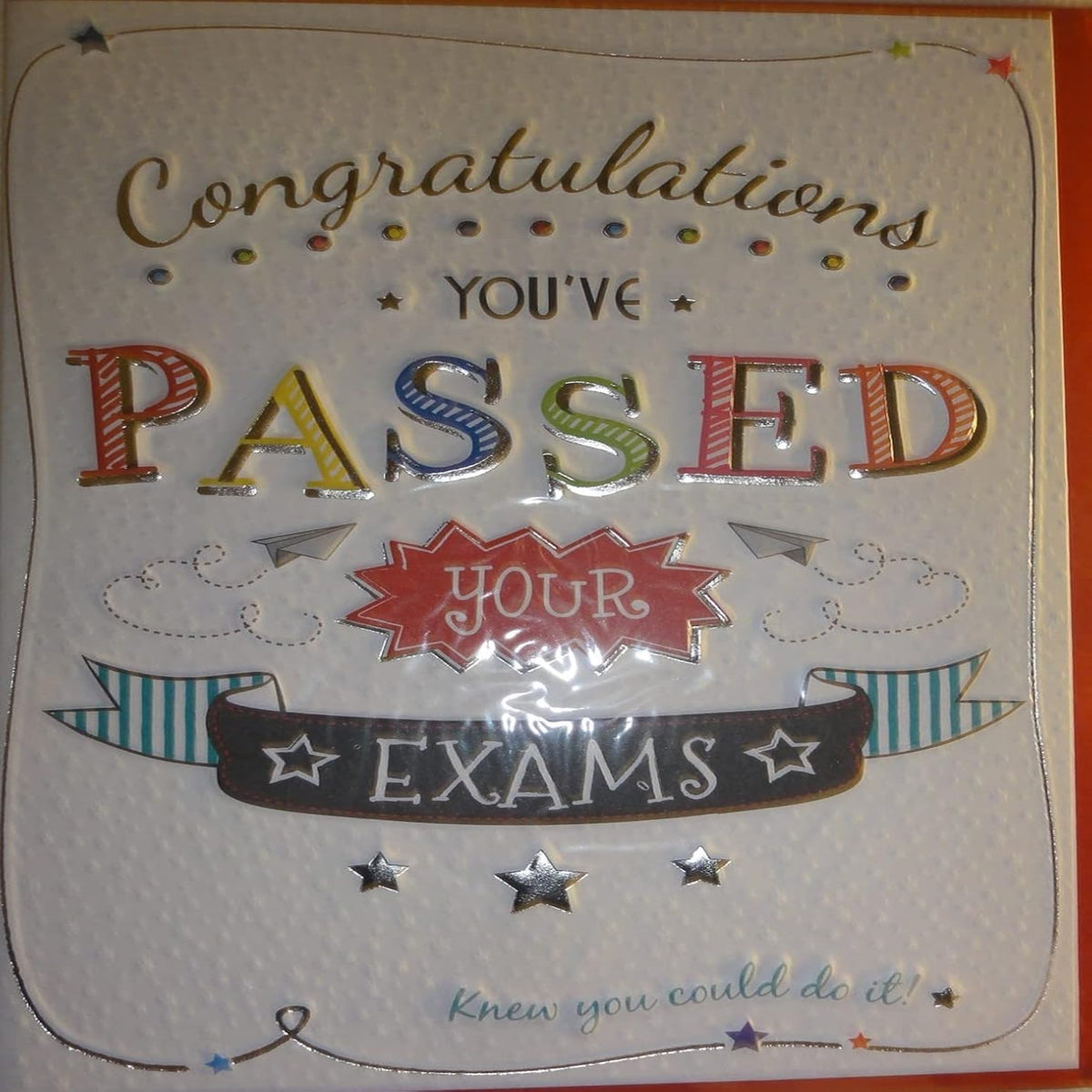 Congratulations on Passing Exams Card   –   Engraved Design   -  19.5  x  13.7 cm