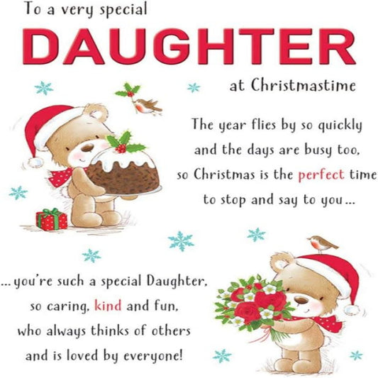 Cute Christmas Card for Daughter | Piccadilly Greetings  -   9  x  6 inches