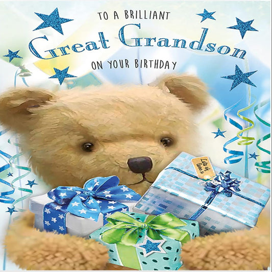 Cute Great Grandson Birthday Card |  Greeting Card   -  9  x  6 inches