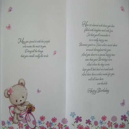 Cute Niece Birthday Card with Heartfelt Verse  -   9  x  6  inches