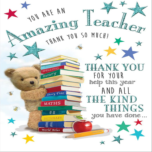 Cute Thank You Teacher Card   -   Regal Publishing   -   8 x 6 inches
