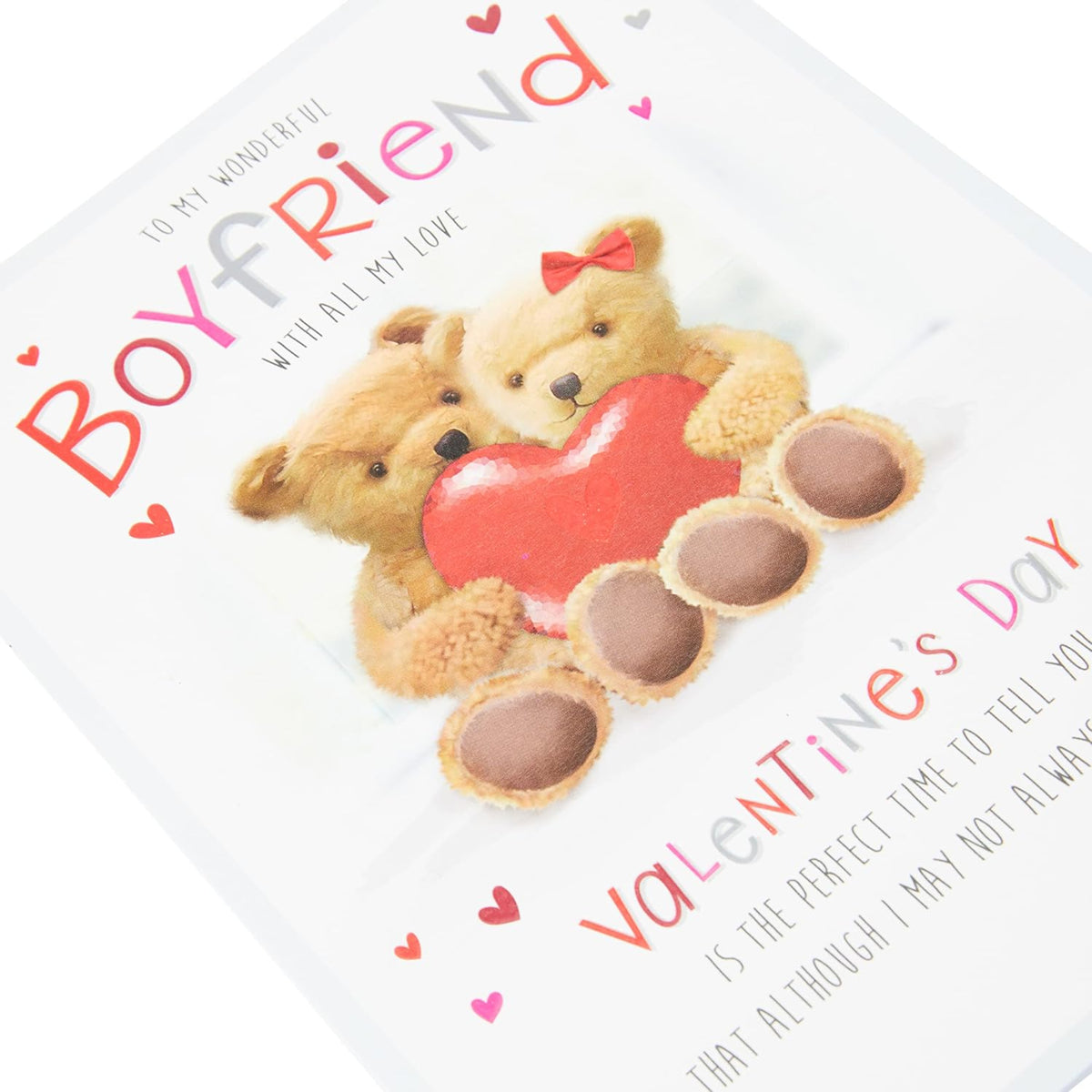 Cute Valentine’s Card for Boyfriend  -  Piccadilly Greetings   -  9  x  6  inches