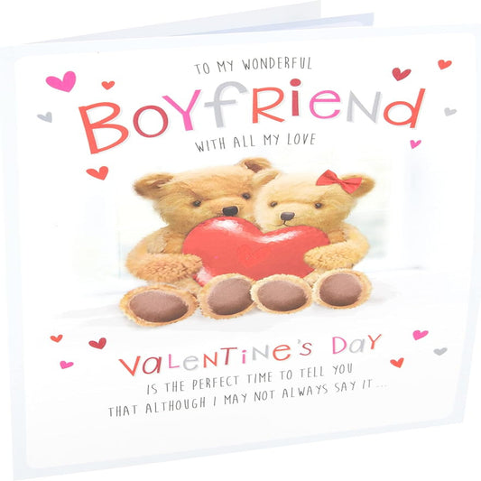 Cute Valentine’s Card for Boyfriend  -  Piccadilly Greetings   -  9  x  6  inches