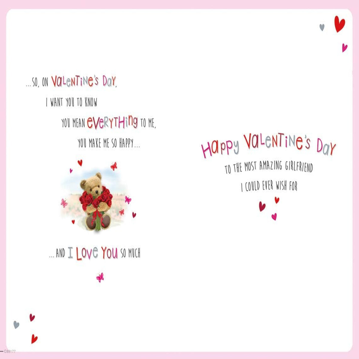 Cute Valentine’s Day Card for Girlfriend   –   Regal Publishing   -   9  x  6 inches