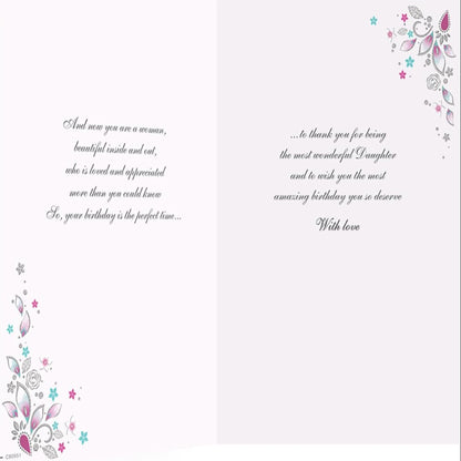 Daughter Classic Happy Birthday Card  -  Regal Publishing   -   9  x  6 inches