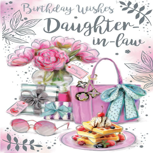 Daughter-in-Law Birthday Card | Handbag & Waffles Design   -   9  x  6 inches