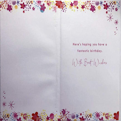 Daughter-in-Law Birthday Card with Verse |  Bright Dress & Flowers  -    15.2cm  x  22.8cm