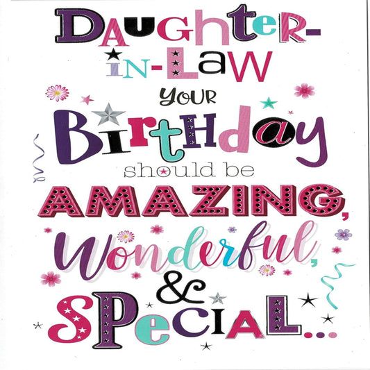 Daughter-in-Law Birthday Card | Amazing Wonderful & Special