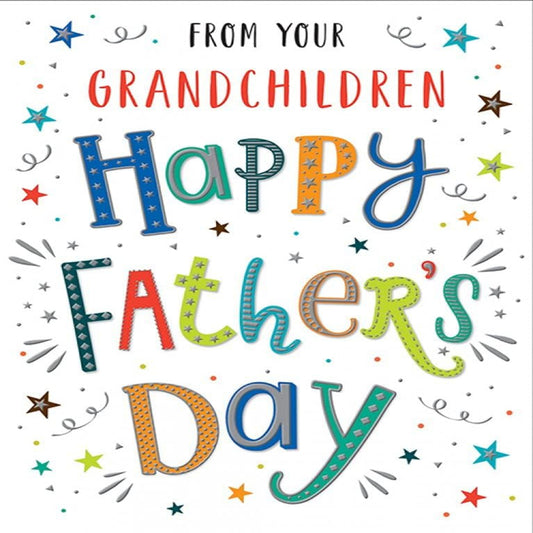 Dazzles Father’s Day Card from Grandchildren  -  Multi-color  -  8 x 6 inches