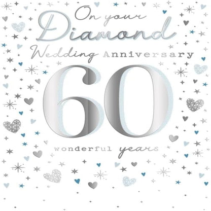 Diamond Wedding Anniversary Card | Memories to Treasure 60th Anniversary Card    -   Regal Publishing     -   9 x 6 inches