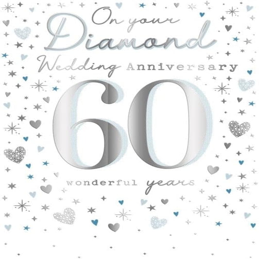 Diamond Wedding Anniversary Card | Memories to Treasure 60th Anniversary Card    -   Regal Publishing     -   9 x 6 inches