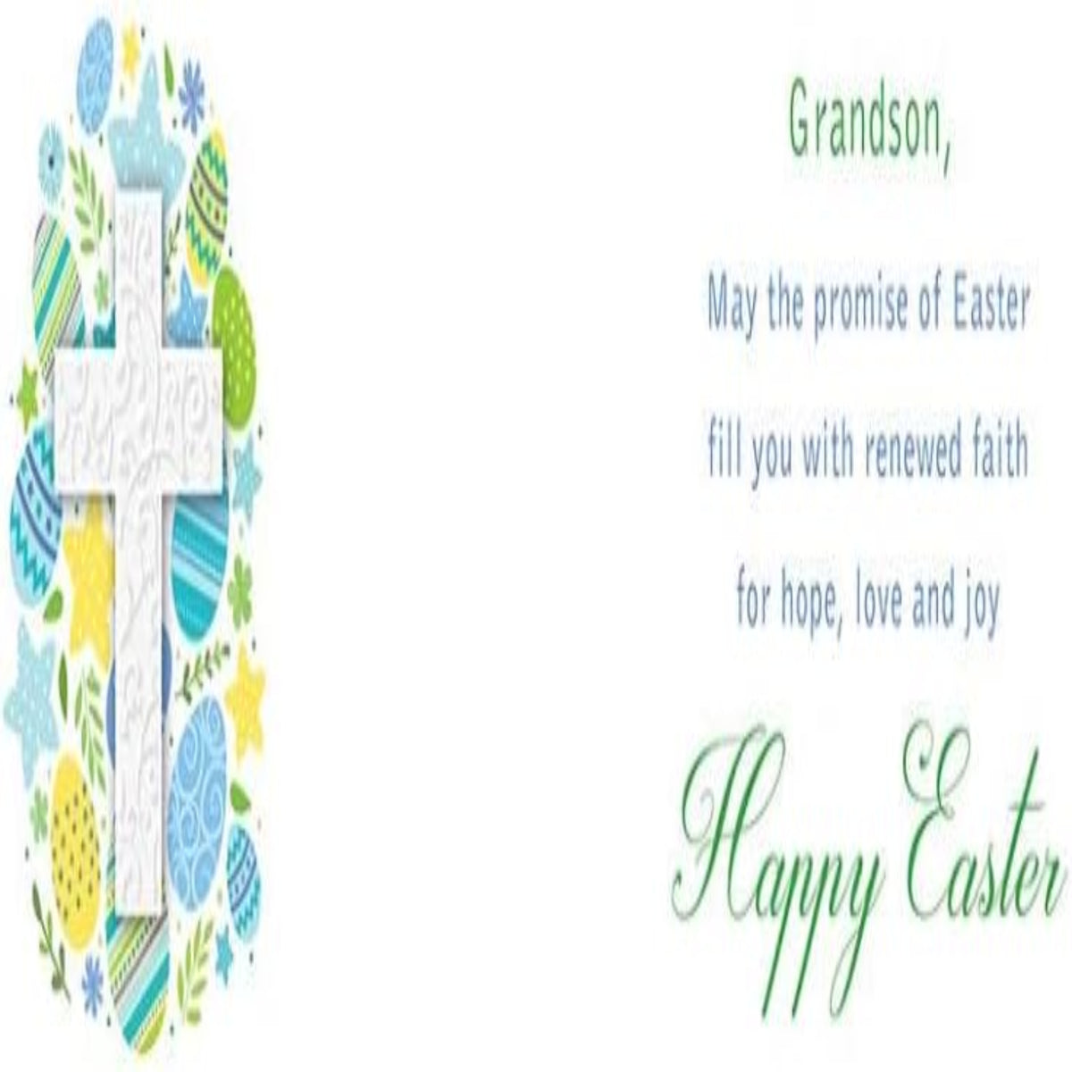 Easter Card for Grandson  – Traditional Religious Easter Greeting Card   -  Piccadilly Greetings -  8 x 6 inches