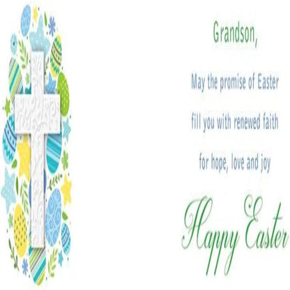 Easter Card for Grandson  – Traditional Religious Easter Greeting Card   -  Piccadilly Greetings -  8 x 6 inches
