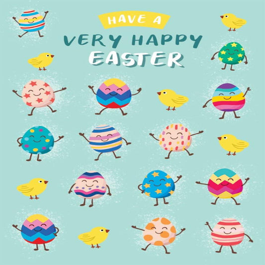 Easter Card with Dancing Eggs & Chicks | Fun Easter Greeting Card    -   Regal Publishing   -  7 x 5 inches
