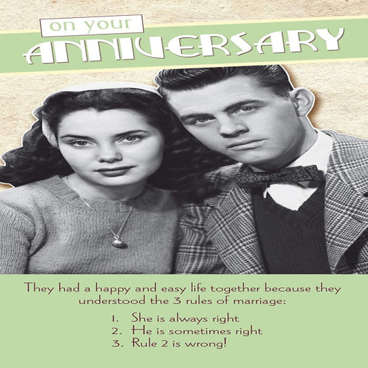 Emotional Rescue  -  Funny Anniversary Card for Couples  -  They Had an Easy Life Together  -  Multi-Coloured  -   240mm  x  165mm