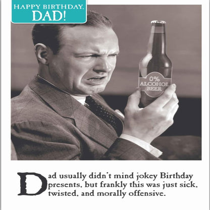 Emotional Rescue Funny Birthday Card for Dad  –  Humorous Black & White Greetings Card   -   24 x 16 cm