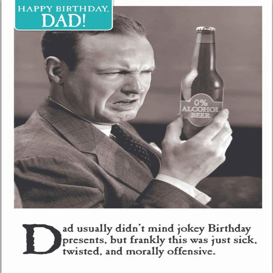 Emotional Rescue Funny Birthday Card for Dad  –  Humorous Black & White Greetings Card   -   24 x 16 cm