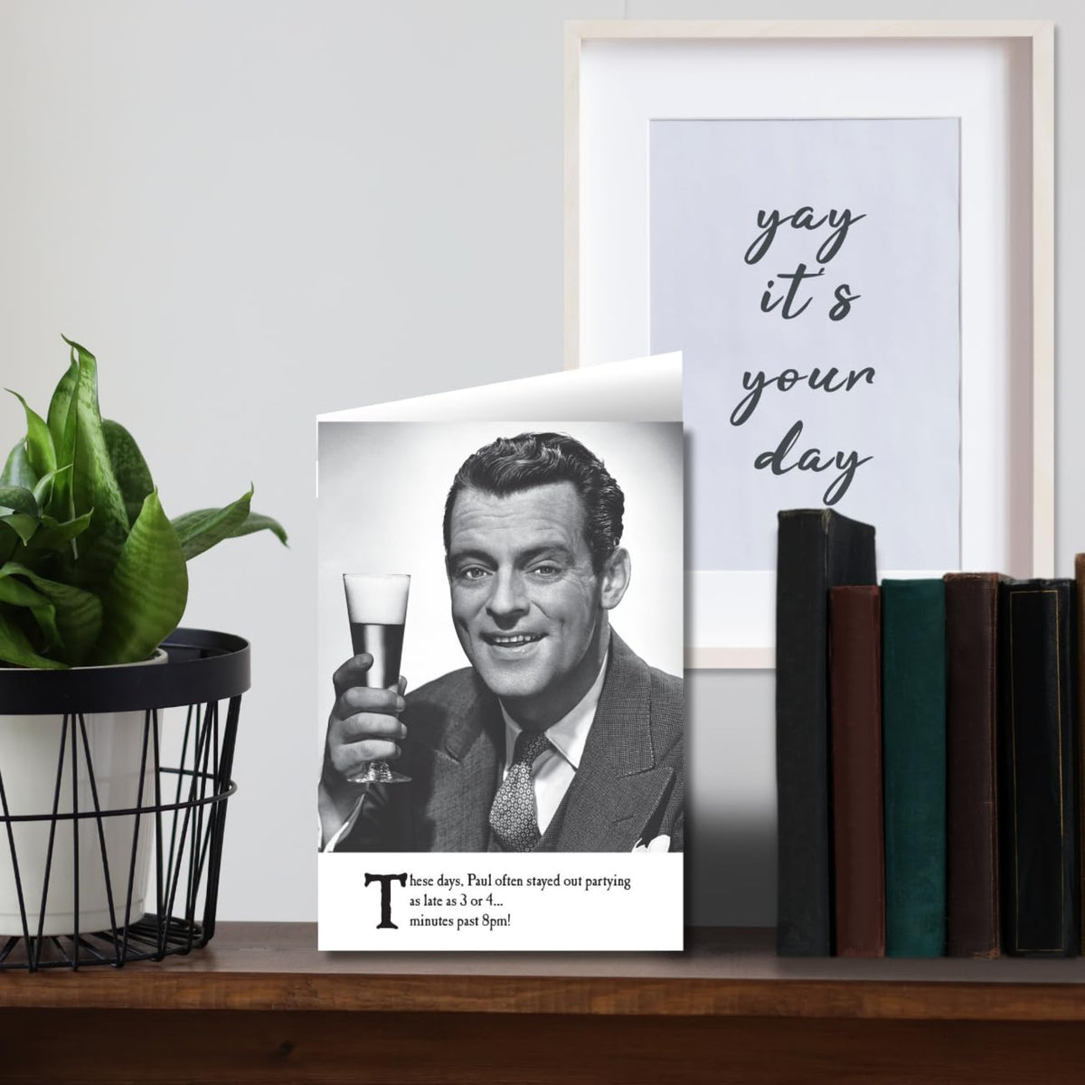 Emotional Rescue Funny Birthday Card for Men | Humorous Male Birthday Card     -    Black & White   -    5  x  7 inches