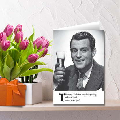 Emotional Rescue Funny Birthday Card for Men | Humorous Male Birthday Card     -    Black & White   -    5  x  7 inches
