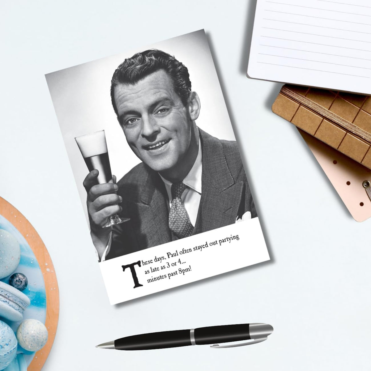 Emotional Rescue Funny Birthday Card for Men | Humorous Male Birthday Card     -    Black & White   -    5  x  7 inches