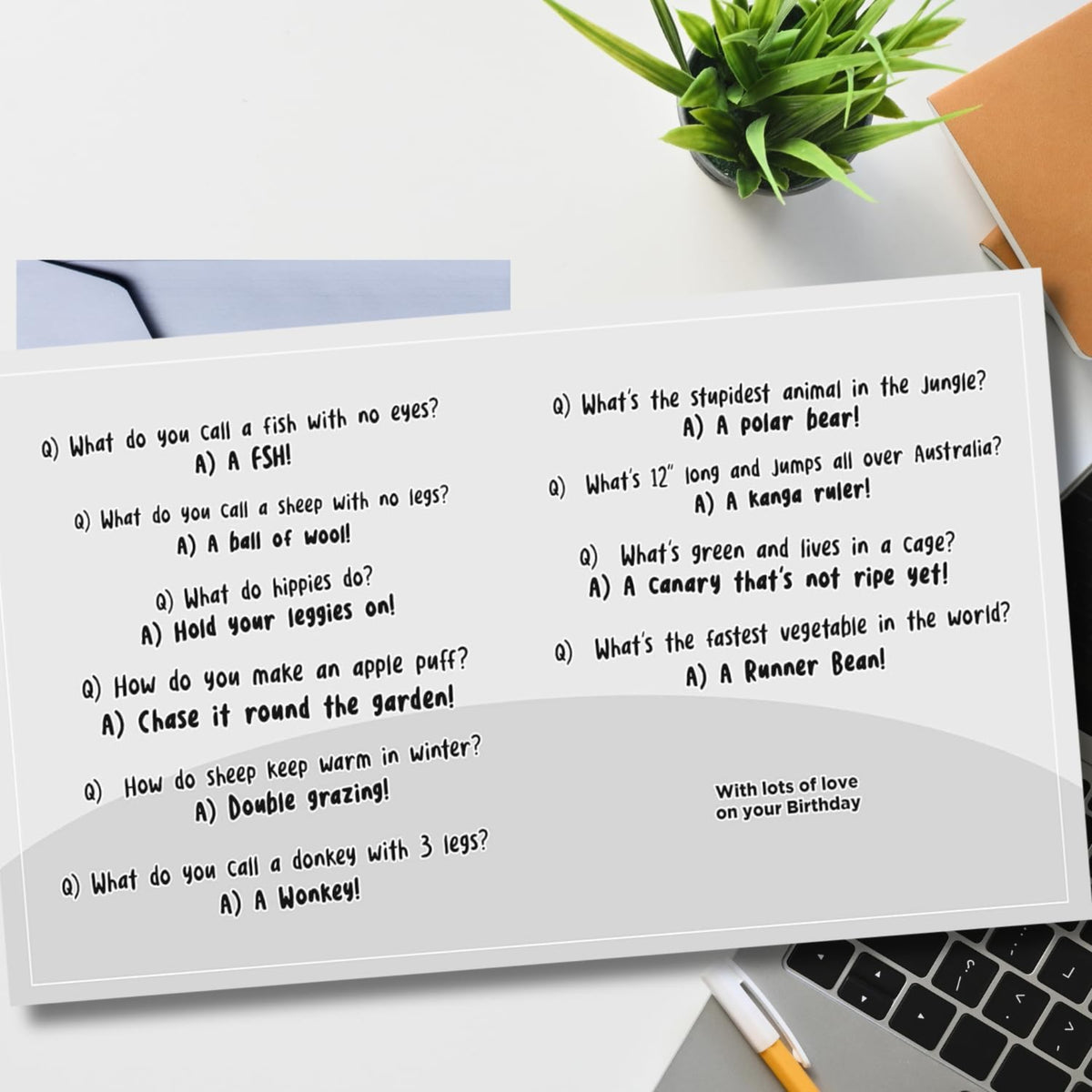 Emotional Rescue  -  Funny Birthday Card for Son   –   10 Silly Jokes Blue Card