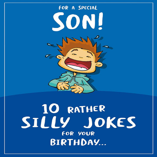 Emotional Rescue  -  Funny Birthday Card for Son   –   10 Silly Jokes Blue Card