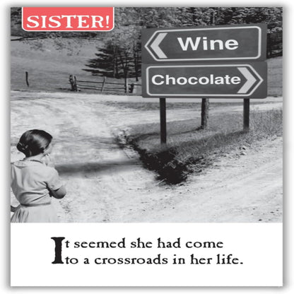 Emotional Rescue Sister Greetings Card   –   Black & White Emotional Card   -   159  x  235mm