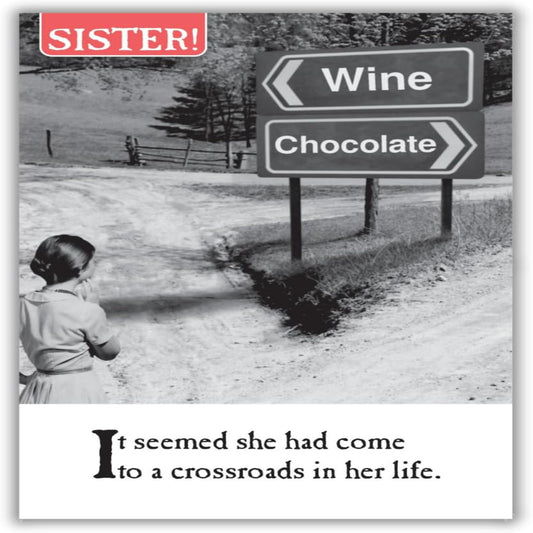 Emotional Rescue Sister Greetings Card   –   Black & White Emotional Card   -   159  x  235mm