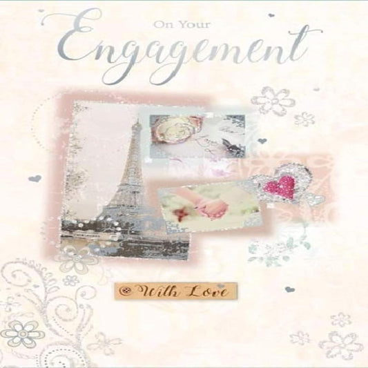 Engagement Congratulations Card Large | With Love  -    15 x 23 cm
