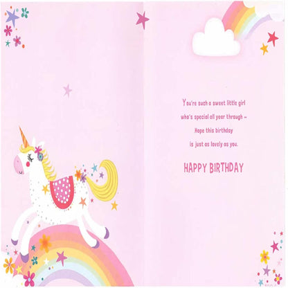 Express Yourself 3rd Birthday Card for Girl with Animated Unicorn Design  -  19  x  13.3 cm