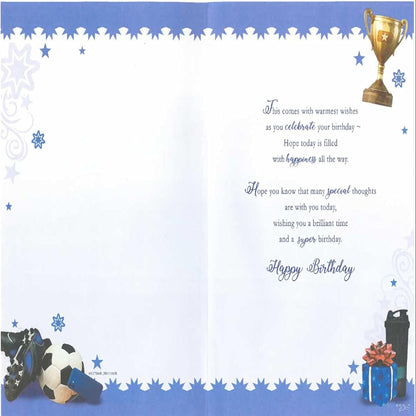 Express Yourself Football Birthday Card for Brother with Keepsake | Brother Birthday Card  -  22.8 x 15.3cm