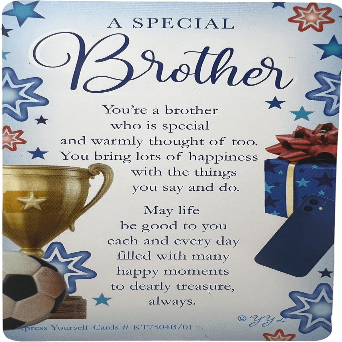 Express Yourself Football Birthday Card for Brother with Keepsake | Brother Birthday Card  -  22.8 x 15.3cm