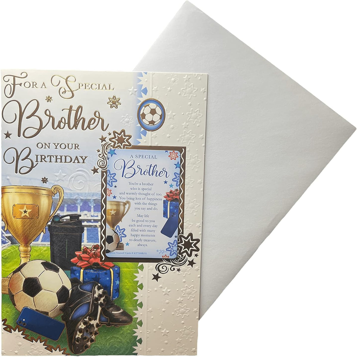 Express Yourself Football Birthday Card for Brother with Keepsake | Brother Birthday Card  -  22.8 x 15.3cm