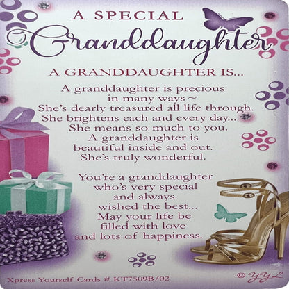 Express Yourself Granddaughter Birthday Card with Keepsake | Gifts & Shoes Design   -    ‎19 x 14 x 0.5 cm