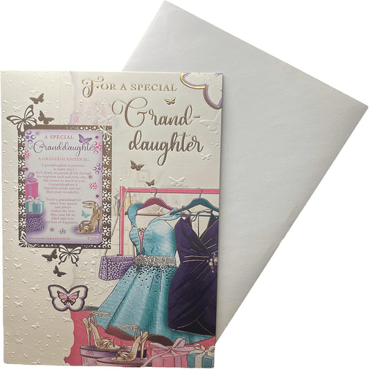 Express Yourself Granddaughter Birthday Card with Keepsake | Gifts & Shoes Design   -    ‎19 x 14 x 0.5 cm