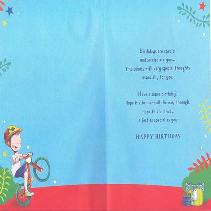 Express Yourself  Great Grandson 7th Birthday Card with Badge & Envelope  -   22.8  x  15.3 cm