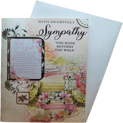 Express Yourself Heartfelt Sympathy Card with Keepsake   –   Eternal Roses