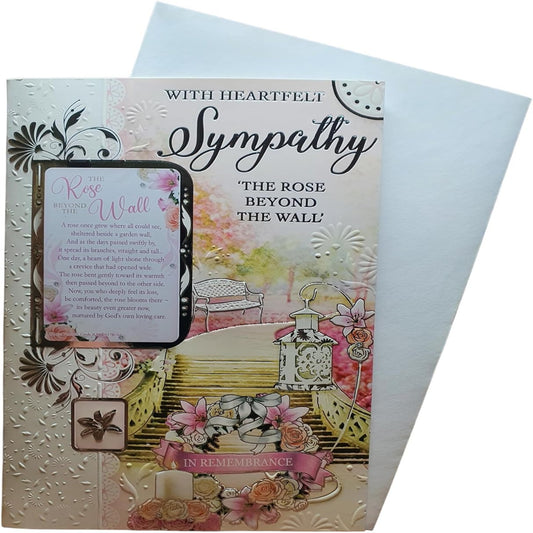 Express Yourself Heartfelt Sympathy Card with Keepsake   –   Eternal Roses