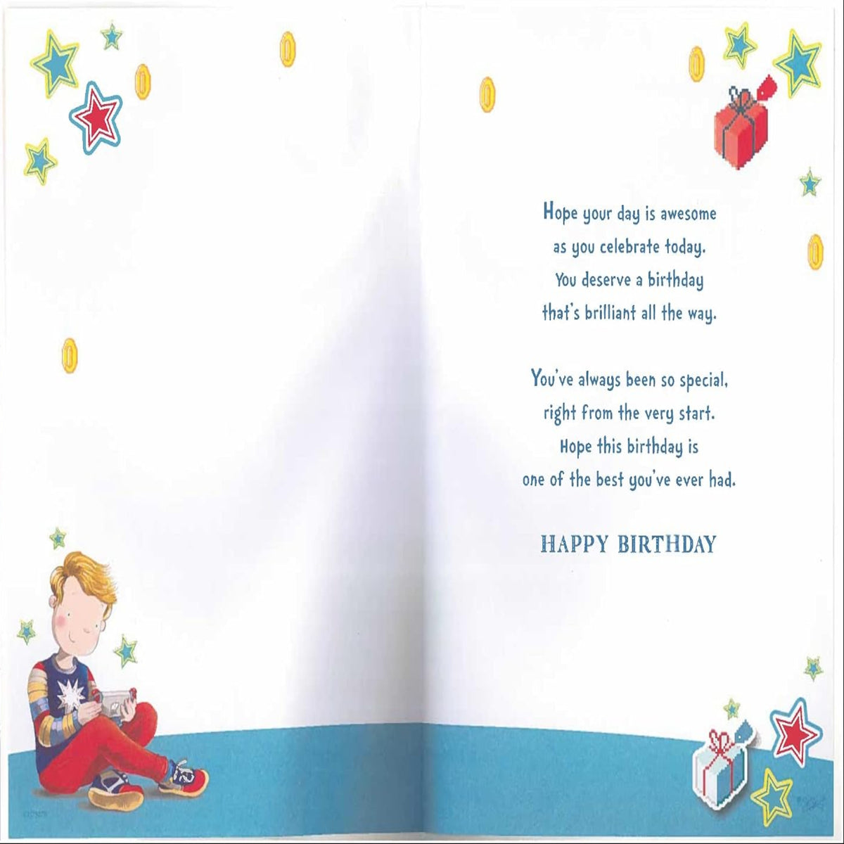 Express Yourself Son 10th Birthday Card with Badge | Animated Gamer Boy   -  22.8  x  15.3 cm