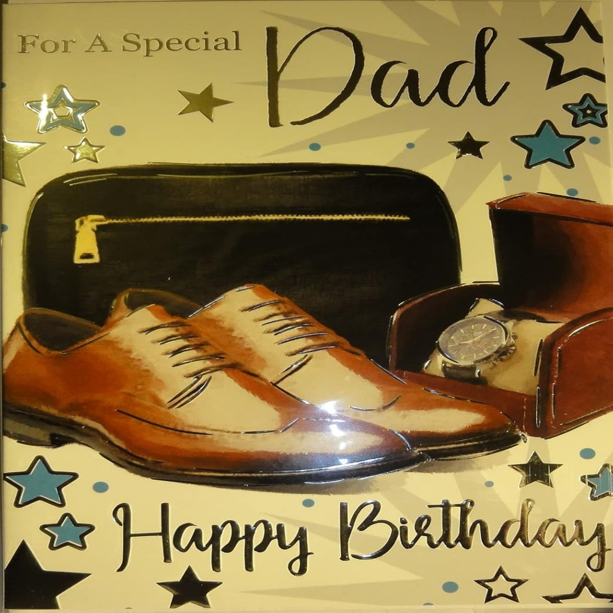 Express Yourself Special Dad Birthday Card with Watch, Perfume & Shoes  -  13.7  x  19.5cm
