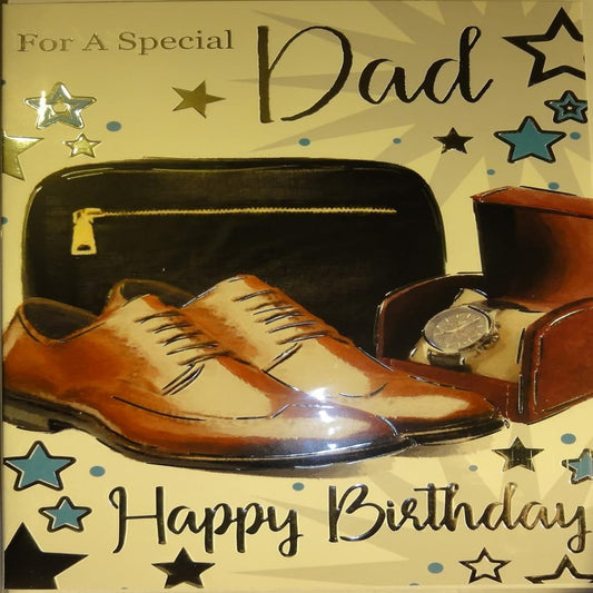 Express Yourself Special Dad Birthday Card with Watch, Perfume & Shoes  -  13.7  x  19.5cm