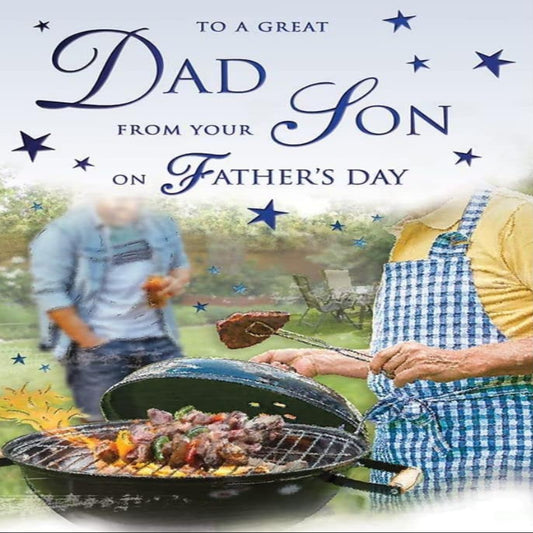 Father's Day Card To A Great Dad From Your Son | Thoughtful Greeting Card  -  9  x  6 inches