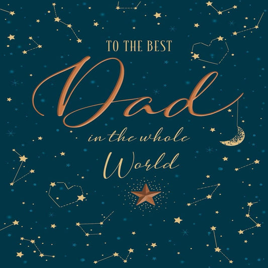 Father’s Day Card for Dad   –   Best Dad in the World   -   8 x 6 inches