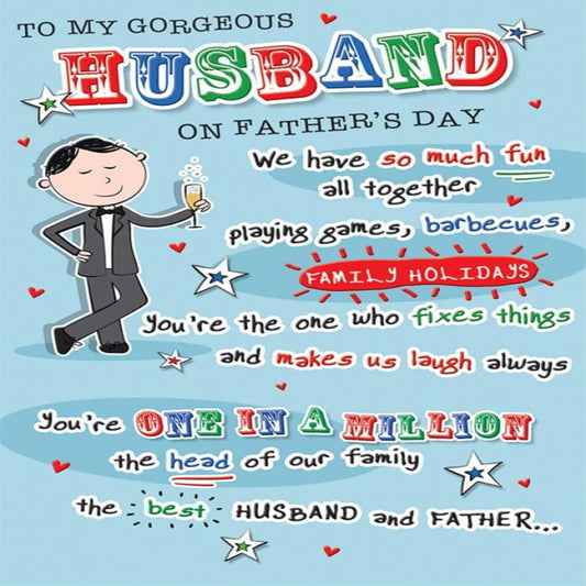 Father's Day Card for Husband | Regal Publishing  -   9  x  6 inches